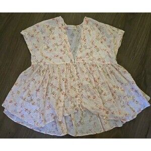 By Together Womens Sm Babydoll Top Danity Floral Patteren Fairy Cottagecore